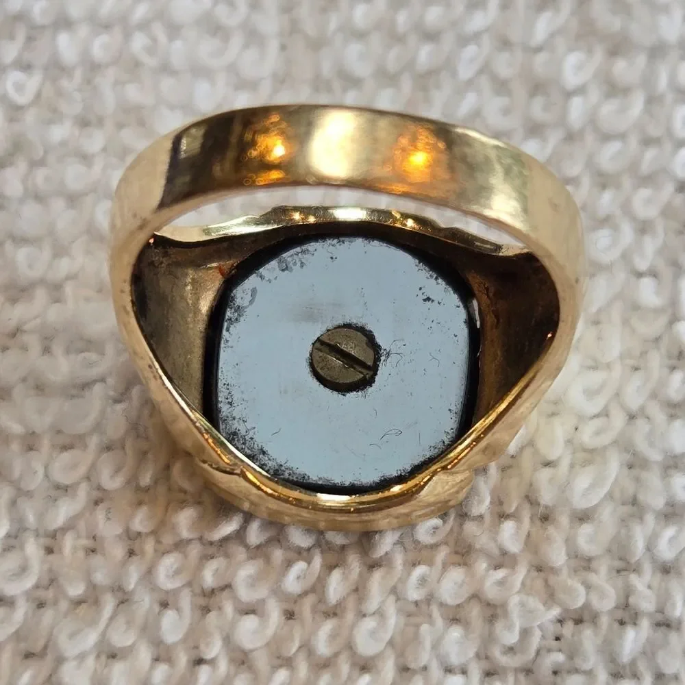 Vintage 14k Gold and Black Initial 